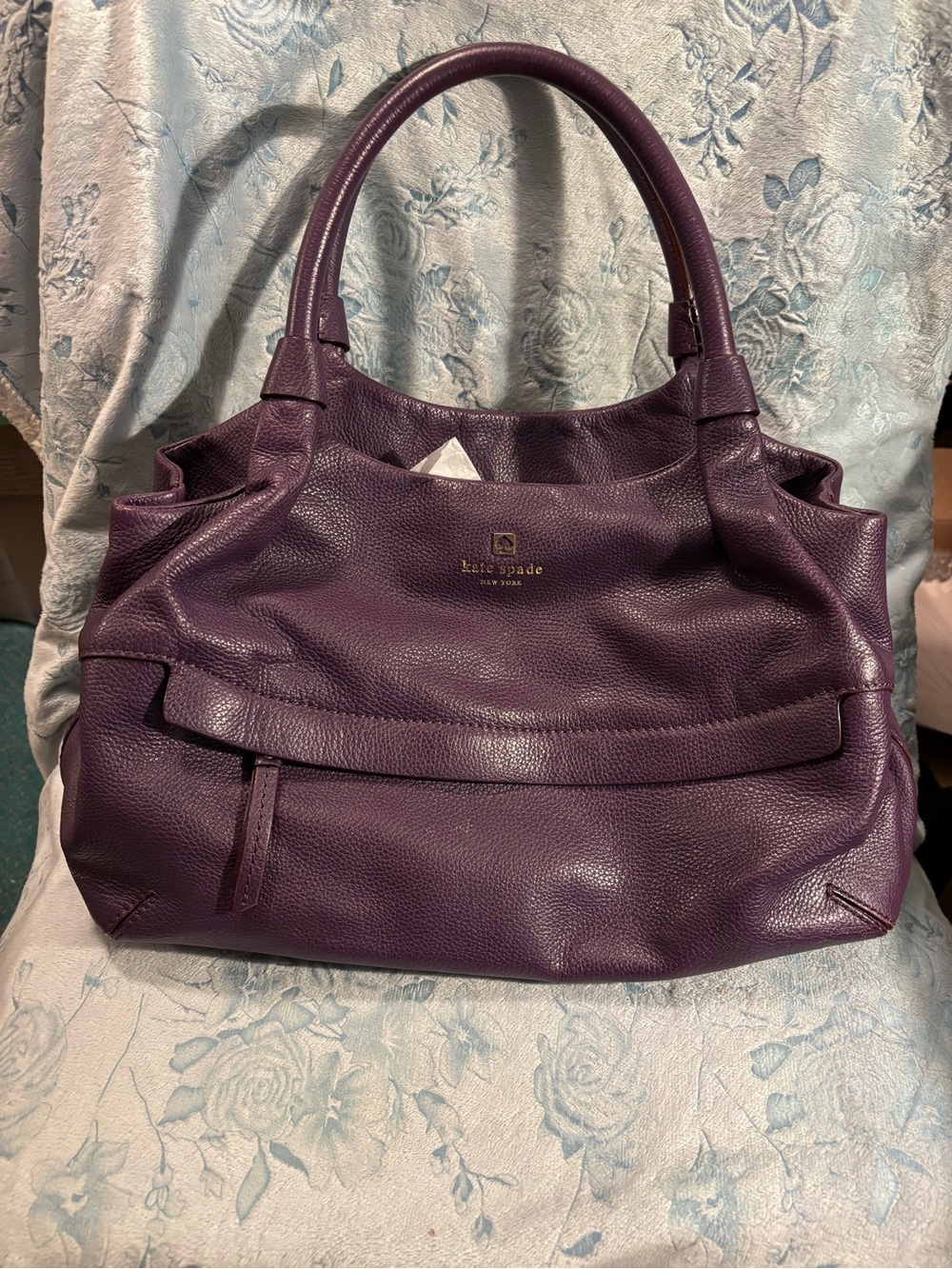 kate spade Deep Purple Pebbled Leather Shoulder Bag